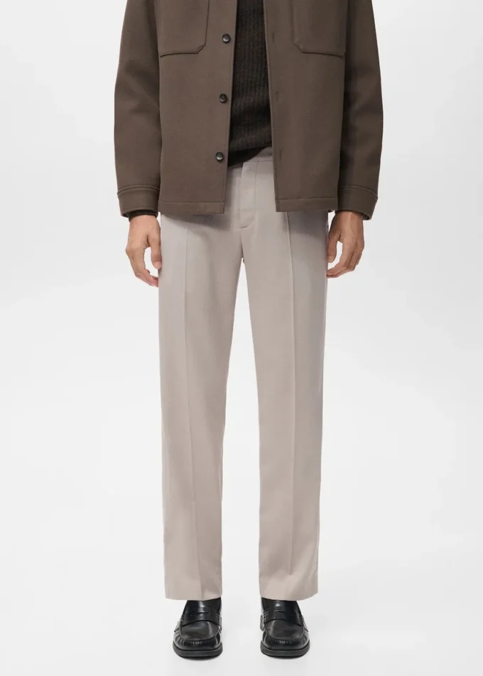 Pantaloni con piega vestibilità regolare MANGO USA Pantaloni con piega vestibilità regolare MANGO USA