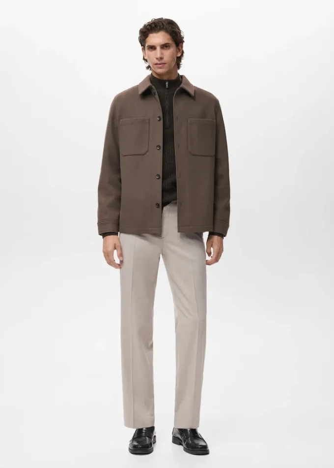 Pantaloni con piega vestibilità regolare MANGO USA Pantaloni con piega vestibilità regolare MANGO USA