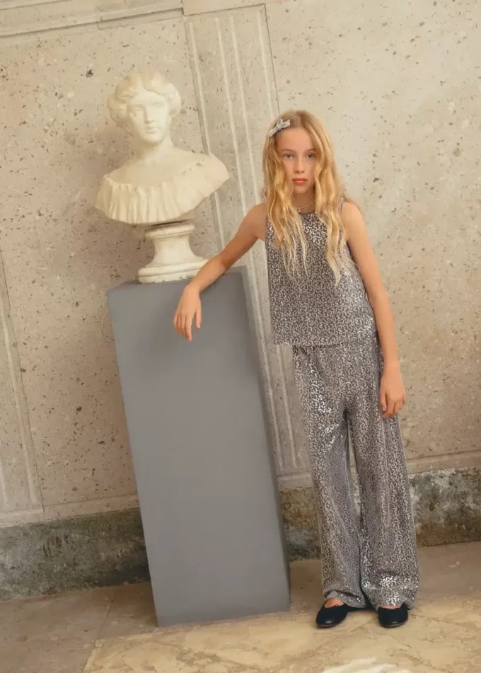 Pantaloni culotte con paillettes Pantaloni culotte con paillettes