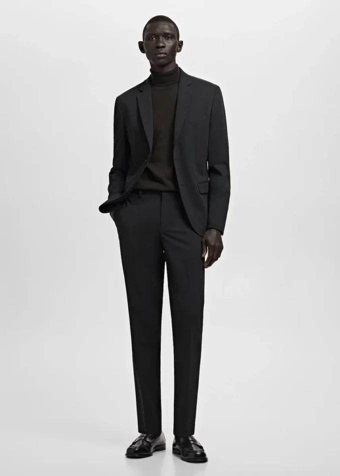 Pantaloni da abito super slim fit in tessuto elasticizzato Pantaloni da abito super slim fit in tessuto elasticizzato