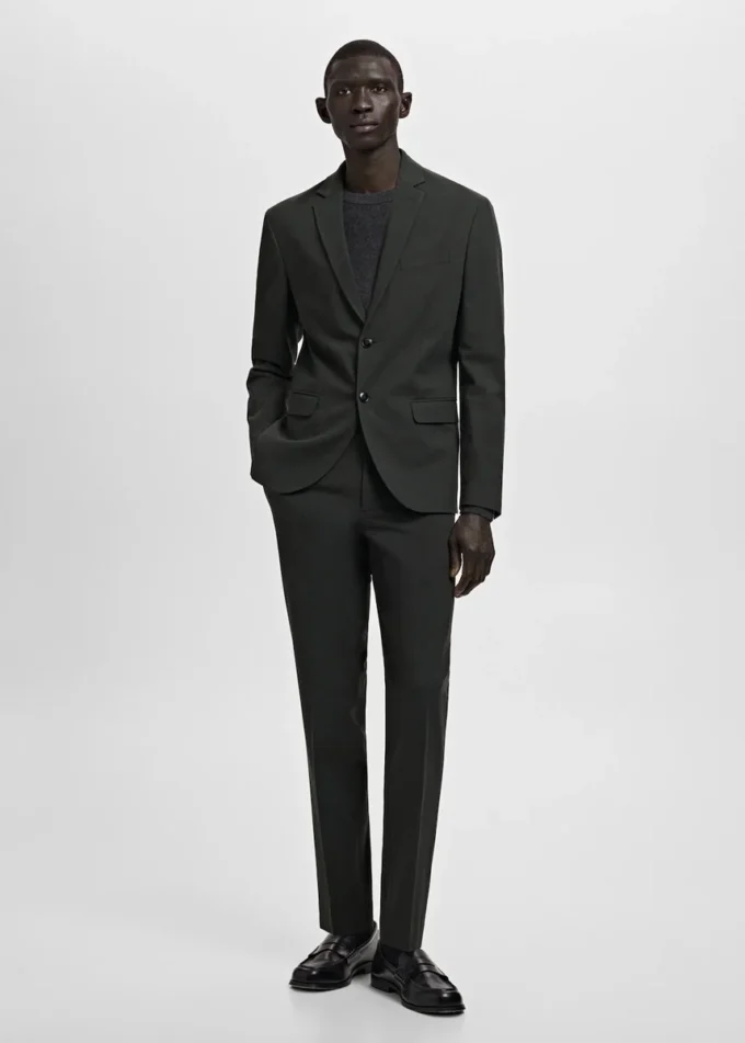 Pantaloni da abito super slim fit in tessuto elasticizzato Pantaloni da abito super slim fit in tessuto elasticizzato