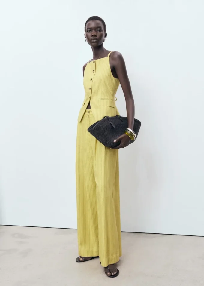 Pantaloni da completo dritti a righe Pantaloni da completo dritti a righe