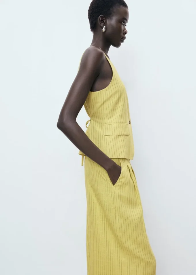 Pantaloni da completo dritti a righe Pantaloni da completo dritti a righe