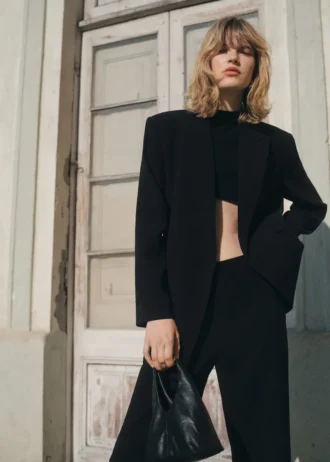 Pantaloni da completo dritti a vita media