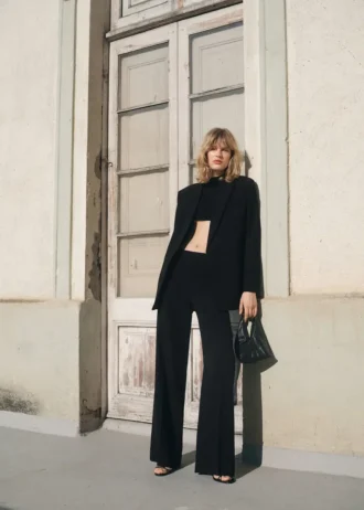 Pantaloni da completo dritti a vita media