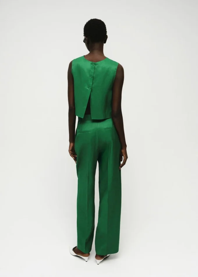 Pantaloni da completo dritti in misto lino Pantaloni da completo dritti in misto lino