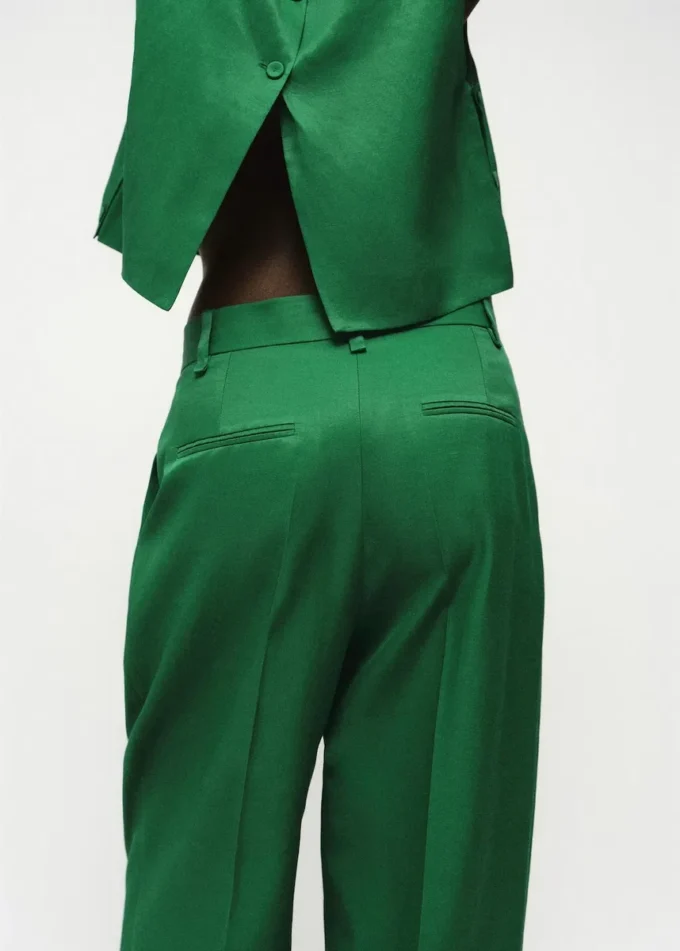 Pantaloni da completo dritti in misto lino Pantaloni da completo dritti in misto lino