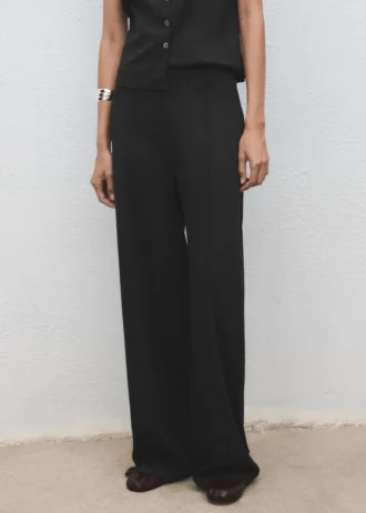 Pantaloni dritti con elastico in vita