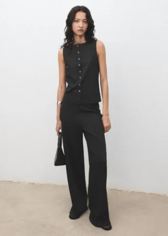 Pantaloni dritti con elastico in vita