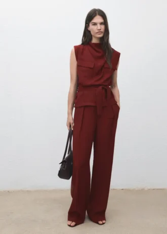 Pantaloni dritti con piega