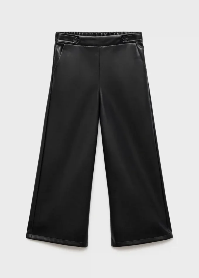 Pantaloni dritti effetto pelle