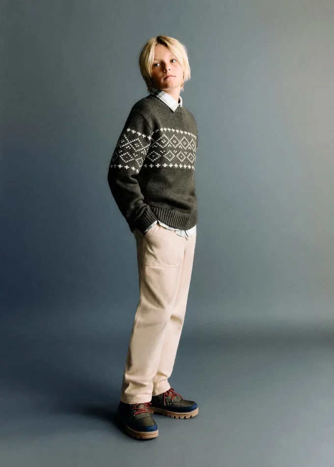 Pantaloni dritti in cotone Pantaloni dritti in cotone