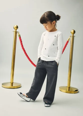 Pantaloni dritti in maglia