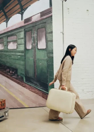 Pantaloni dritti in maglia