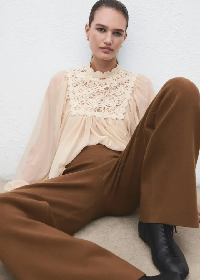 Pantaloni dritti in maglia Pantaloni dritti in maglia