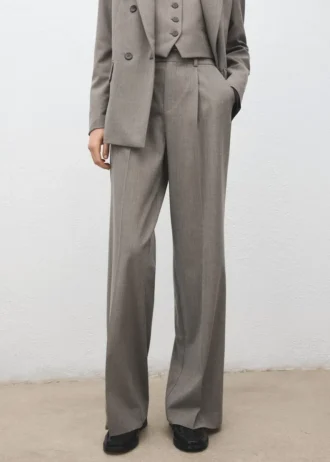 Pantaloni dritti in misto lana