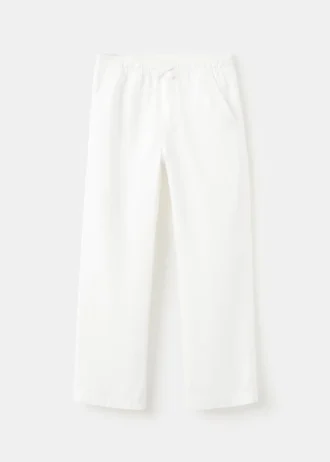 Pantaloni dritti in misto lino