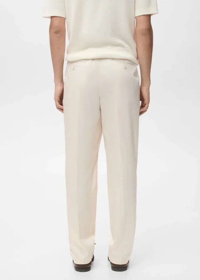 Pantaloni fluidi con piega, vestibilità regolare Pantaloni fluidi con piega, vestibilità regolare