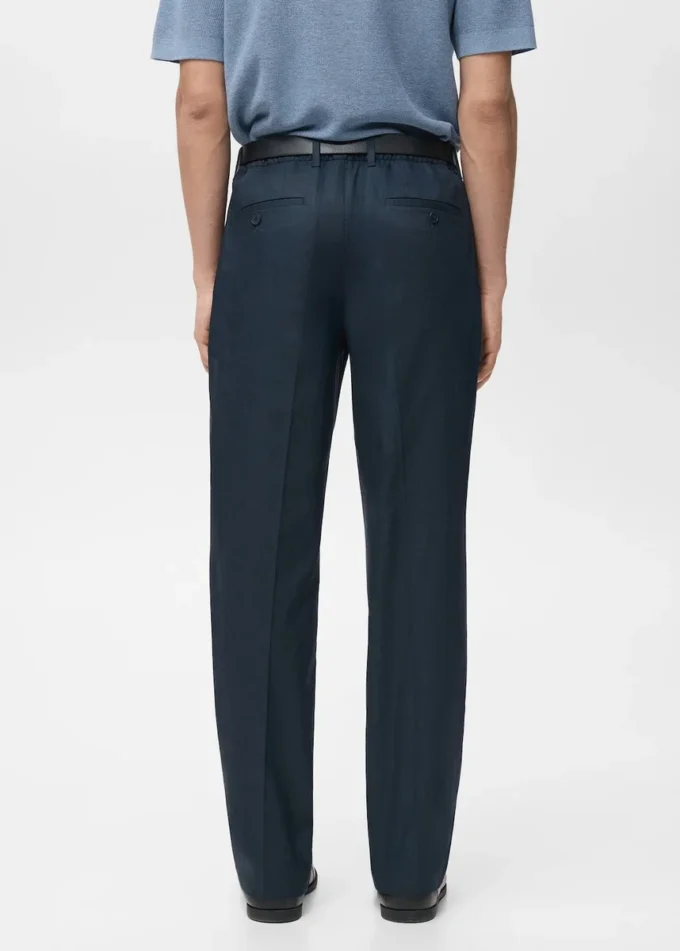 Pantaloni fluidi con piega, vestibilità regolare Pantaloni fluidi con piega, vestibilità regolare