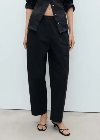 Pantaloni in cotone con elastico in vita