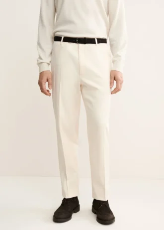 Pantaloni in cotone con piega, vestibilità regolare Pantaloni in cotone con piega, vestibilità regolare