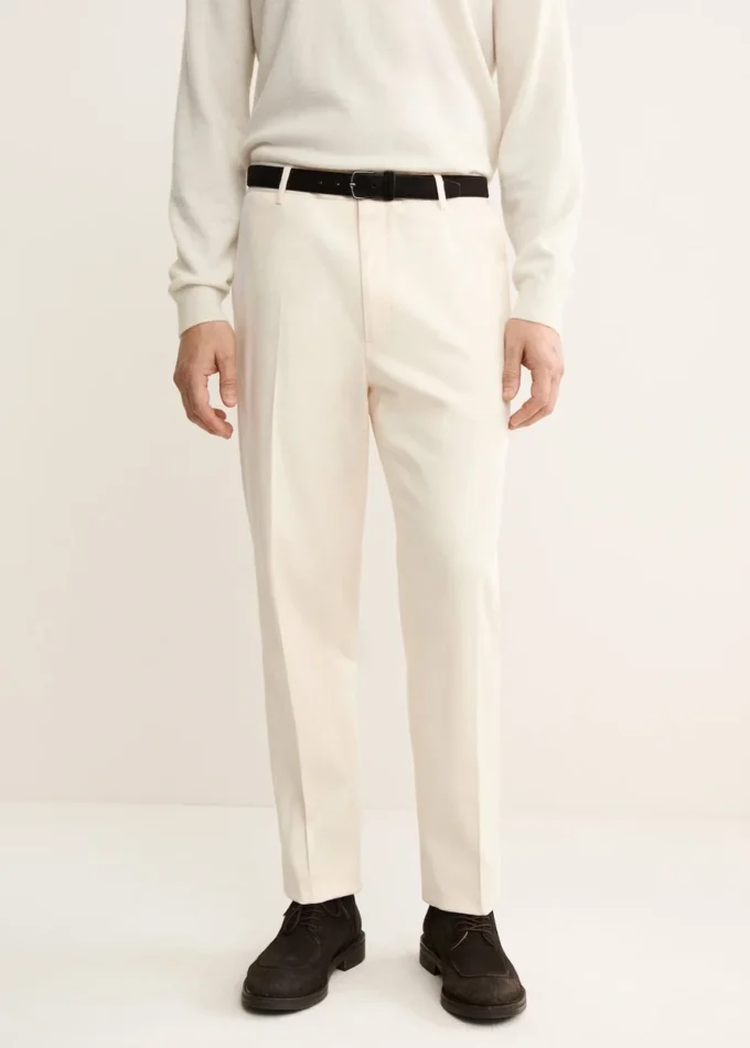 Pantaloni in cotone con piega, vestibilità regolare Pantaloni in cotone con piega, vestibilità regolare