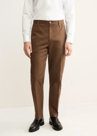 Pantaloni in cotone con piega, vestibilità regolare Pantaloni in cotone con piega, vestibilità regolare