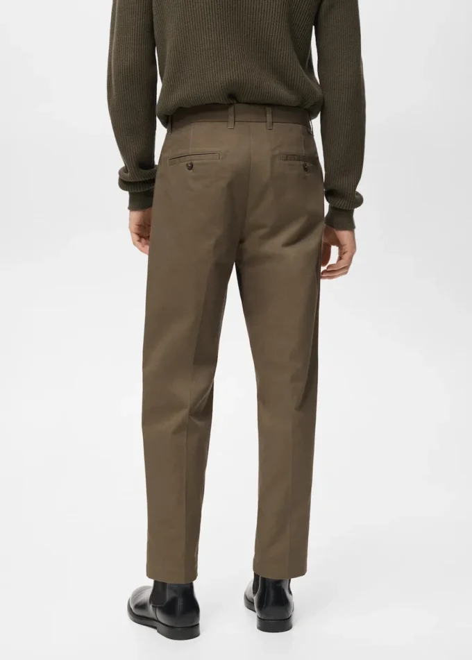 Pantaloni in cotone con piega, vestibilità regolare Pantaloni in cotone con piega, vestibilità regolare