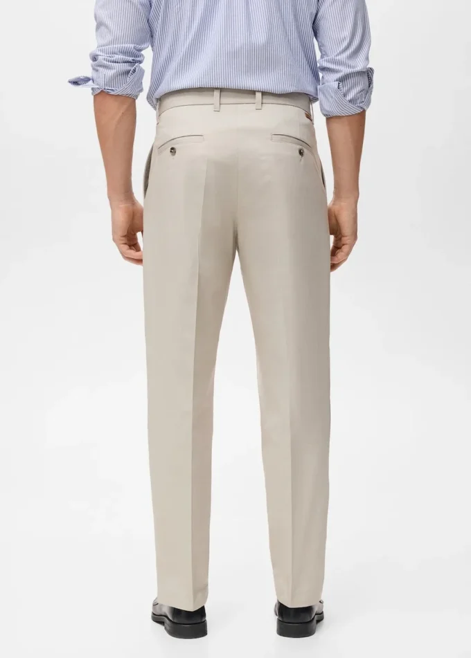 Pantaloni in cotone con piega, vestibilità regolare Pantaloni in cotone con piega, vestibilità regolare