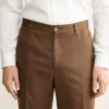Pantaloni in cotone con piega, vestibilità regolare Pantaloni in cotone con piega, vestibilità regolare