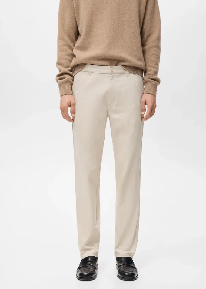 Pantaloni in cotone dalla vestibilità regolare Pantaloni in cotone dalla vestibilità regolare