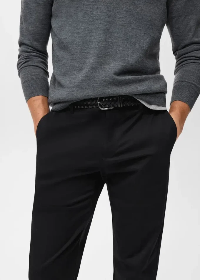 Pantaloni in cotone dalla vestibilità regolare Pantaloni in cotone dalla vestibilità regolare