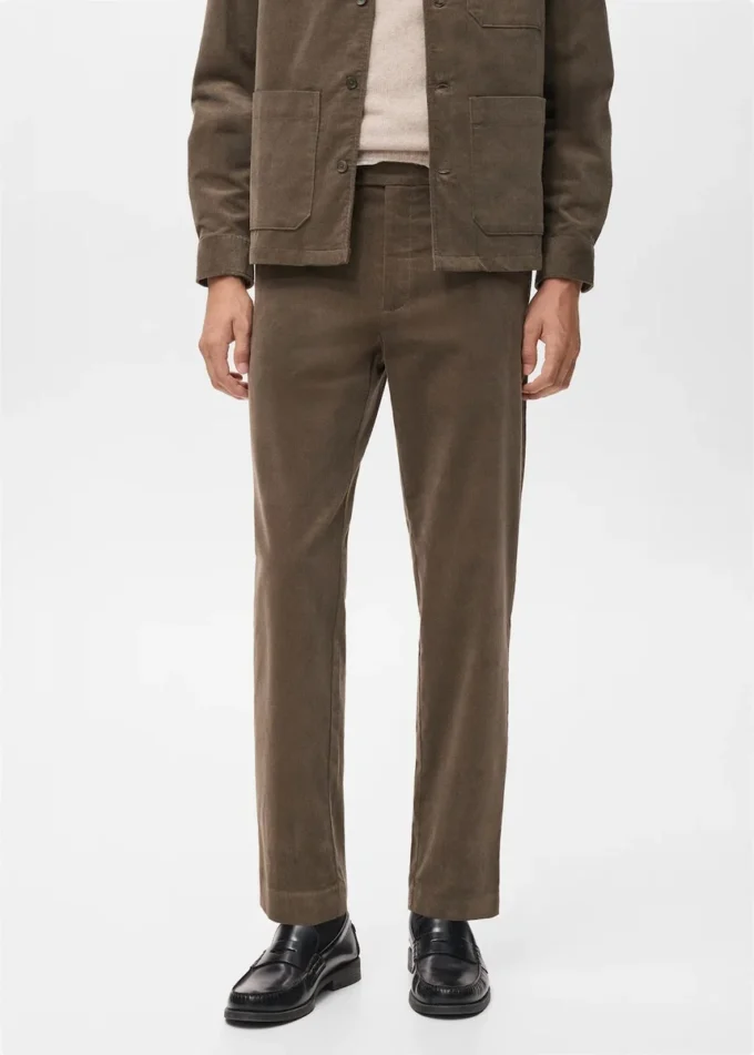 Pantaloni in cotone velluto a coste vestibilità regolare Pantaloni in cotone velluto a coste vestibilità regolare