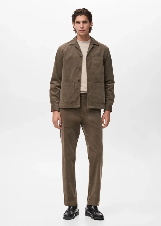 Pantaloni in cotone velluto a coste vestibilità regolare Pantaloni in cotone velluto a coste vestibilità regolare