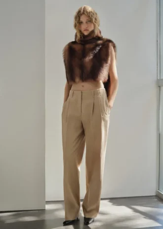 Pantaloni in denim a gamba dritta con pinces