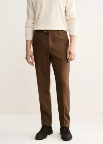 Pantaloni in flanella di lana italiana