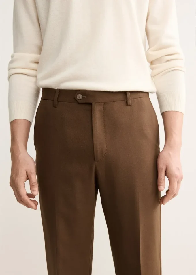 Pantaloni in flanella di lana italiana Pantaloni in flanella di lana italiana