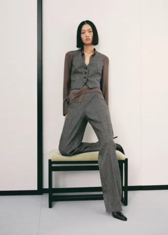 Pantaloni in lana maculata