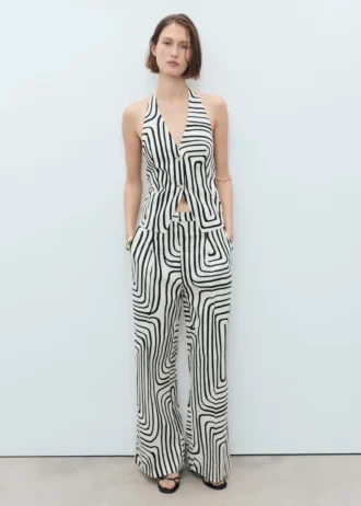 Pantaloni in lino con stampa geometrica Pantaloni in lino con stampa geometrica