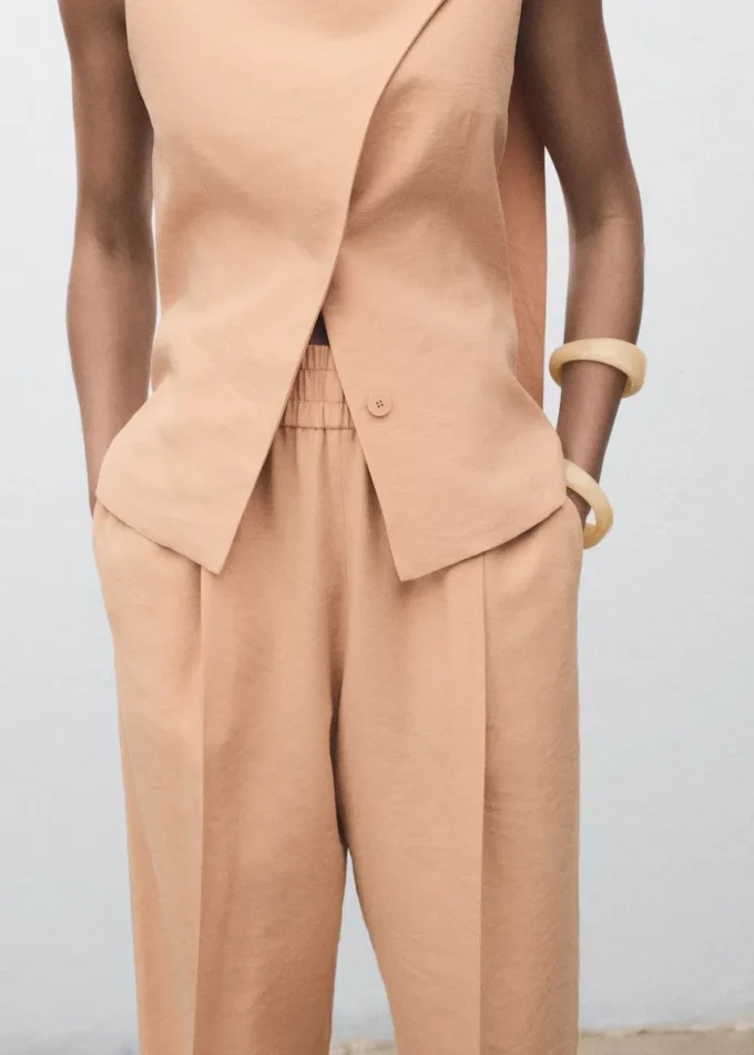 Pantaloni in lyocell con elastico in vita Pantaloni in lyocell con elastico in vita