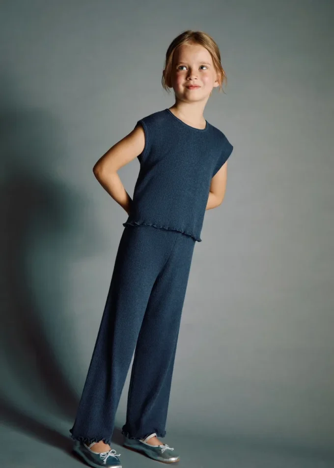 Pantaloni in maglia a costine