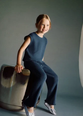 Pantaloni in maglia a costine