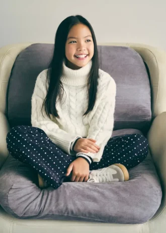 Pantaloni in micro velluto a coste floreale