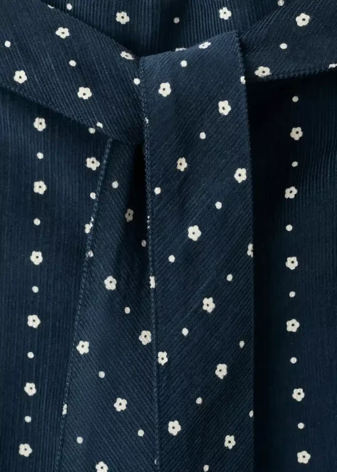 Pantaloni in micro velluto a coste floreale Pantaloni in micro velluto a coste floreale