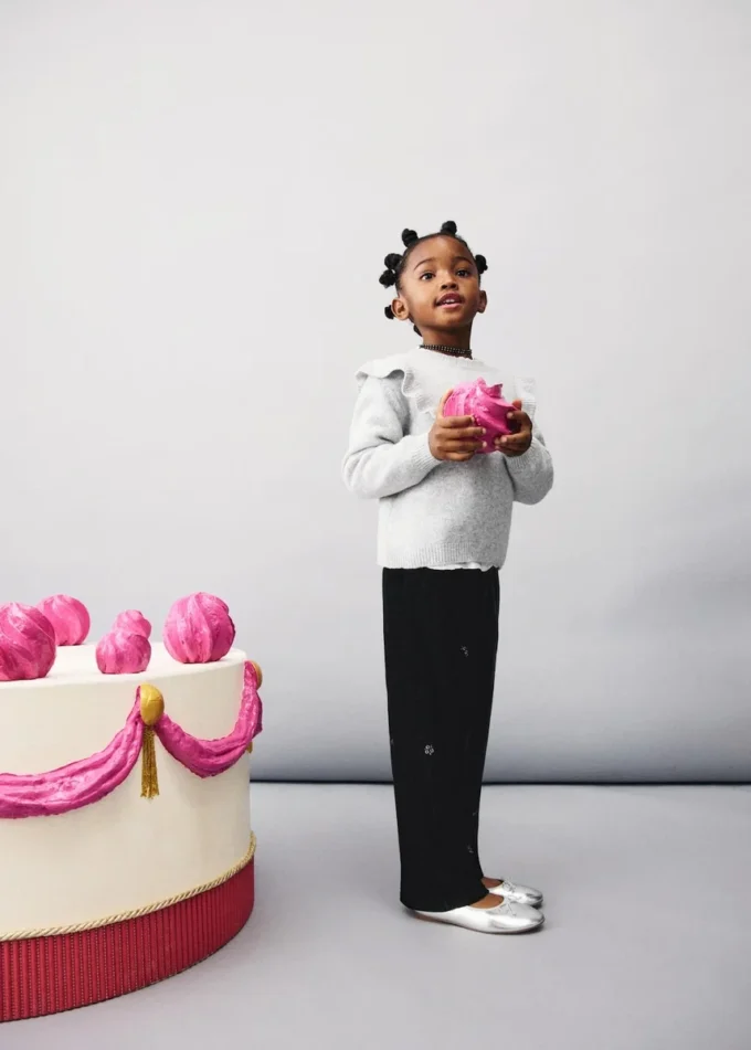 Pantaloni in velluto ricamato