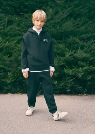 Pantaloni jogging in cotone con elastico in vita