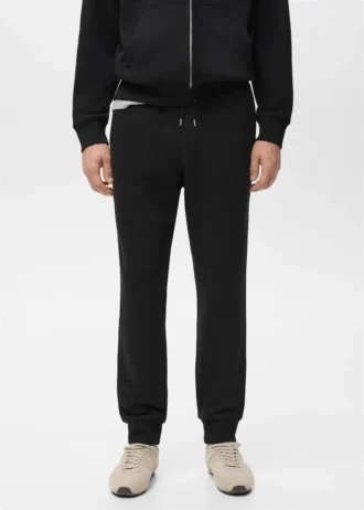 Pantaloni jogging in cotone con elastico in vita