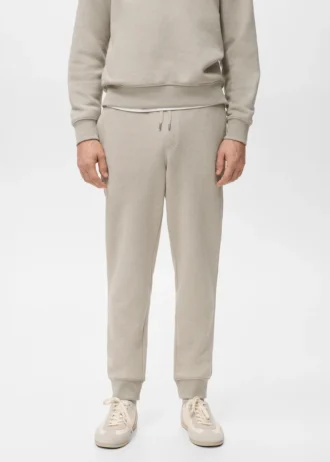 Pantaloni jogging in cotone con elastico in vita