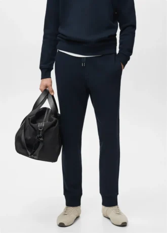 Pantaloni jogging in cotone con elastico in vita Pantaloni jogging in cotone con elastico in vita