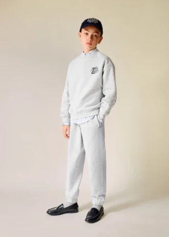 Pantaloni jogging in cotone con elastico in vita